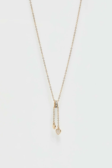 Naszyjnik z zawieszką z cyrkoniami i serduszkiem