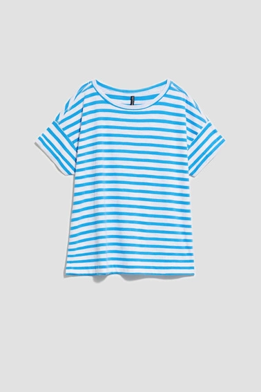 T-shirt w paski niebieski