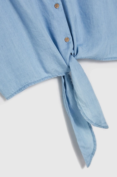 Koszula z materiału lyocell niebieska