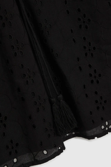 Bawełniana koszula z bufiastymi rękawami czarna