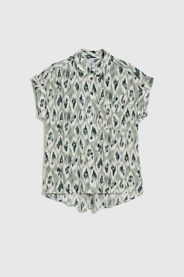 Wiskozowa koszula oliwkowa