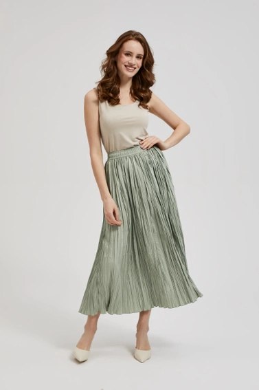 Spódnica midi oliwkowa