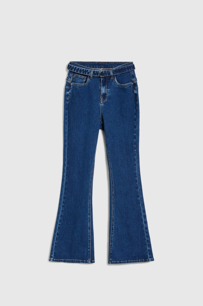 Jeansy dzwony granatowe