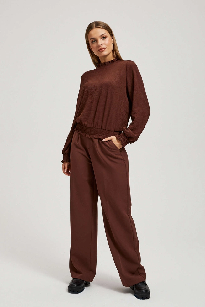 Gładka koszula brązowa