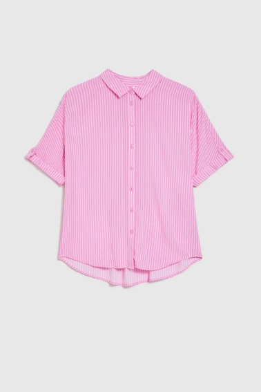 Koszula w paski różowa