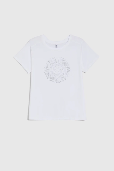 Bluzka z dżetami biała