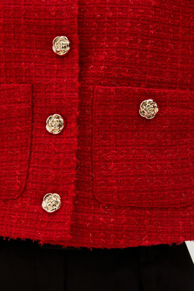 Marynarka z guzikami w kolorze złotym czerwona