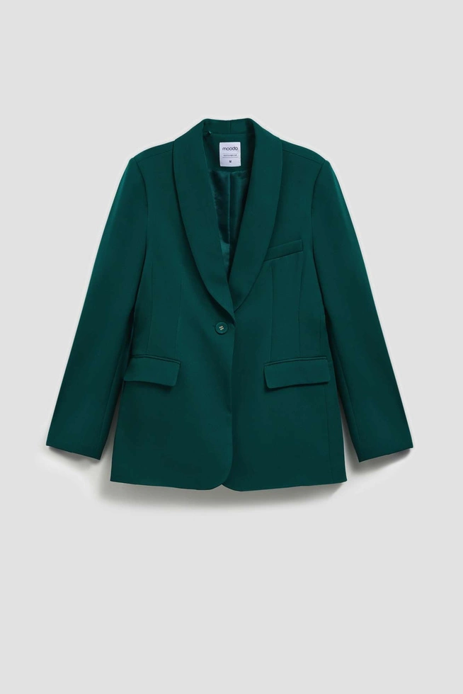 Jednorzędowa marynarka szmaragdowa