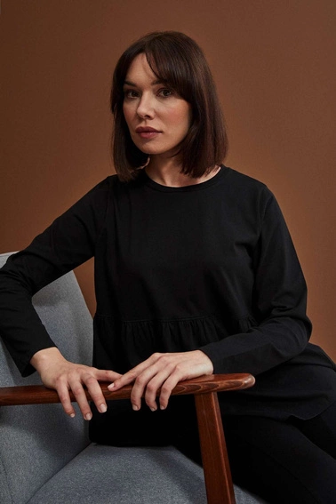 Bawełniana bluzka z falbaną