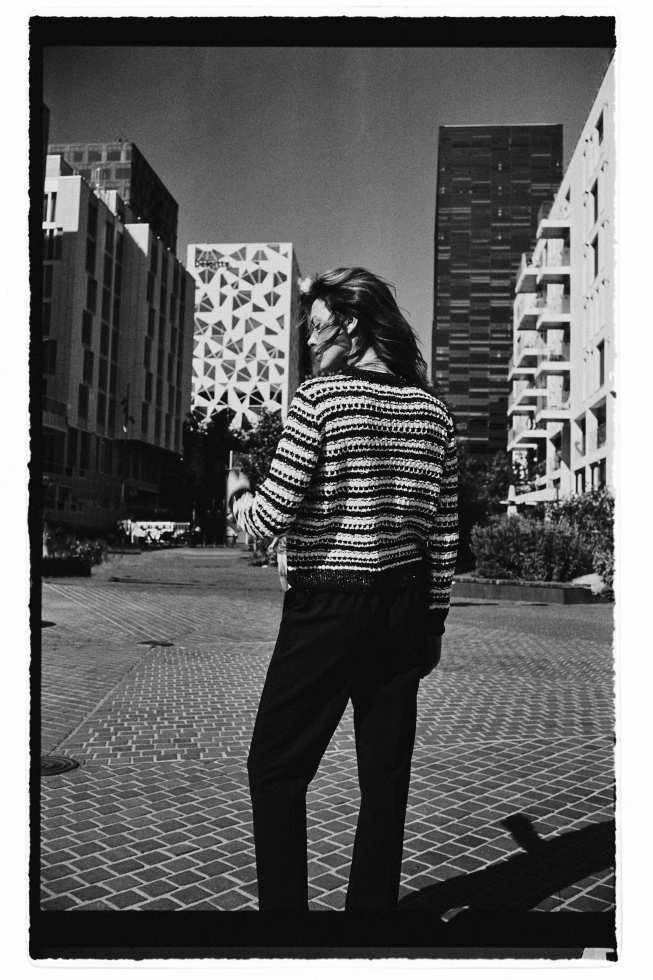 Kardigan w paski czarny