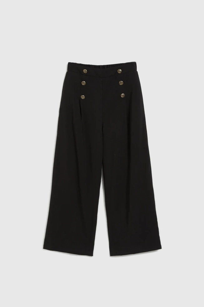Spodnie kuloty z ozdobnymi guzikami czarne