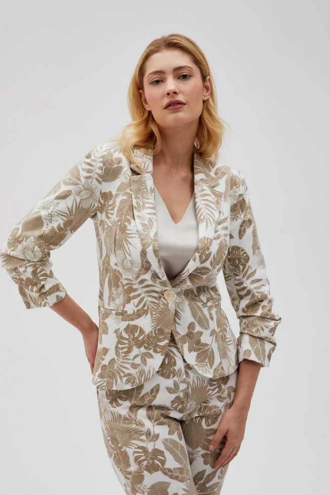 Marynarka z wzorem beżowa