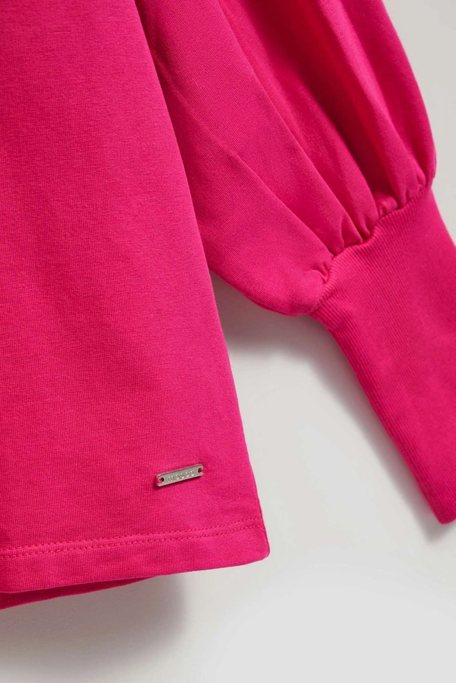 Bluza z bufiastymi rękawami fuksjowa