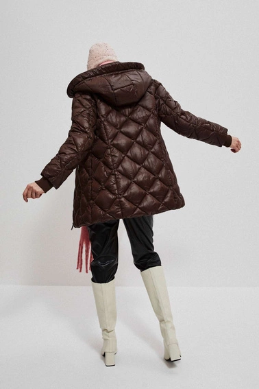 Pikowana kurtka brązowa