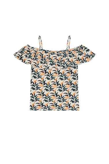 Bluzka na ramiączkach z falbaną