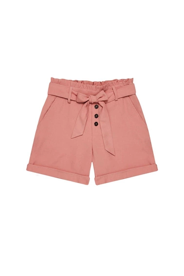Gładkie szorty z wiązaniem ceglaste
