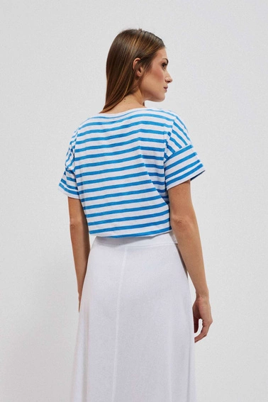 T-shirt w paski niebieski