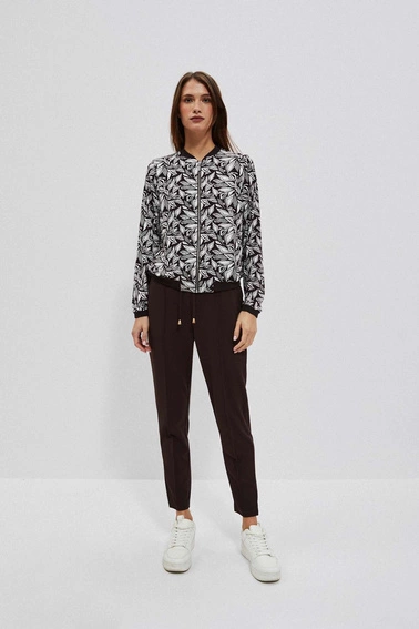 Bomberka z printem ciemnbrązowa