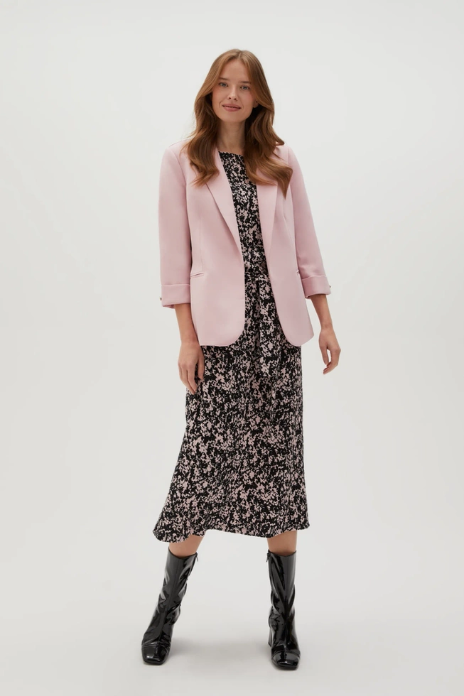 Marynarka z rękawami 3/4 różowa