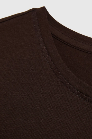 Gładki t-shirt brązowy