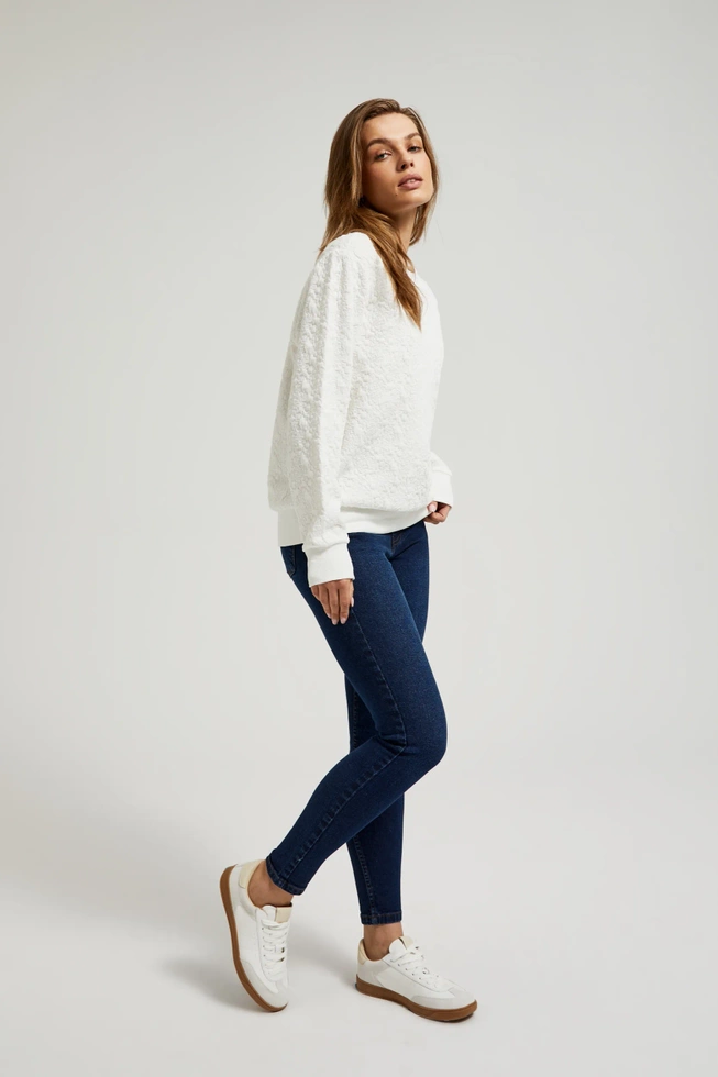 Bawełniane jeansy rurki niebieskie