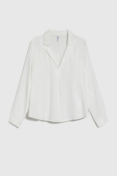 Gładka koszula z wiskozy biała