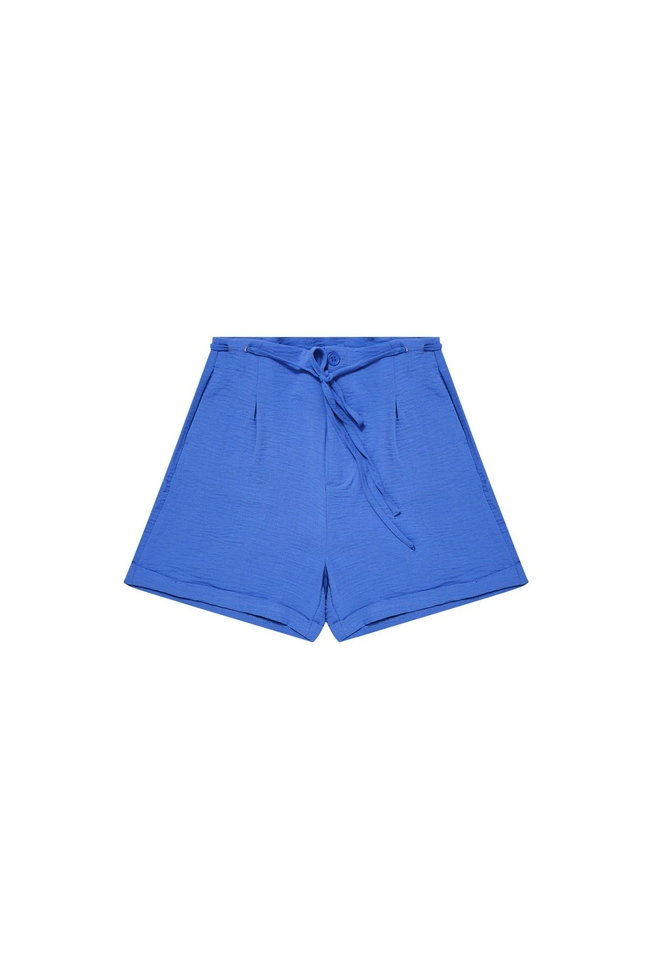 Szorty z wiązaniem błękitne