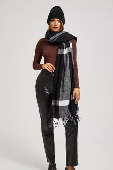 Prążkowana czapka czarna