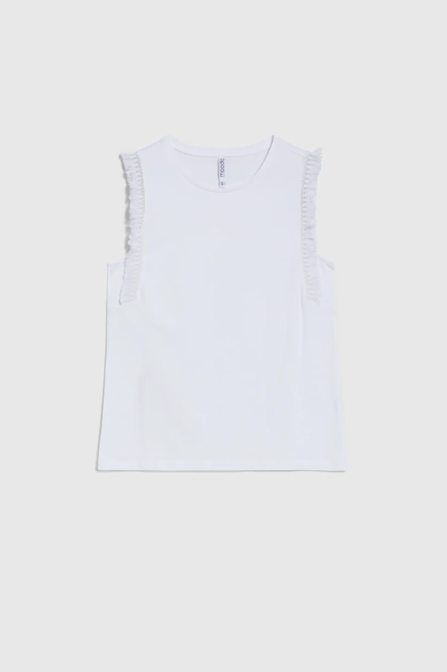 Top z frędzlami biały