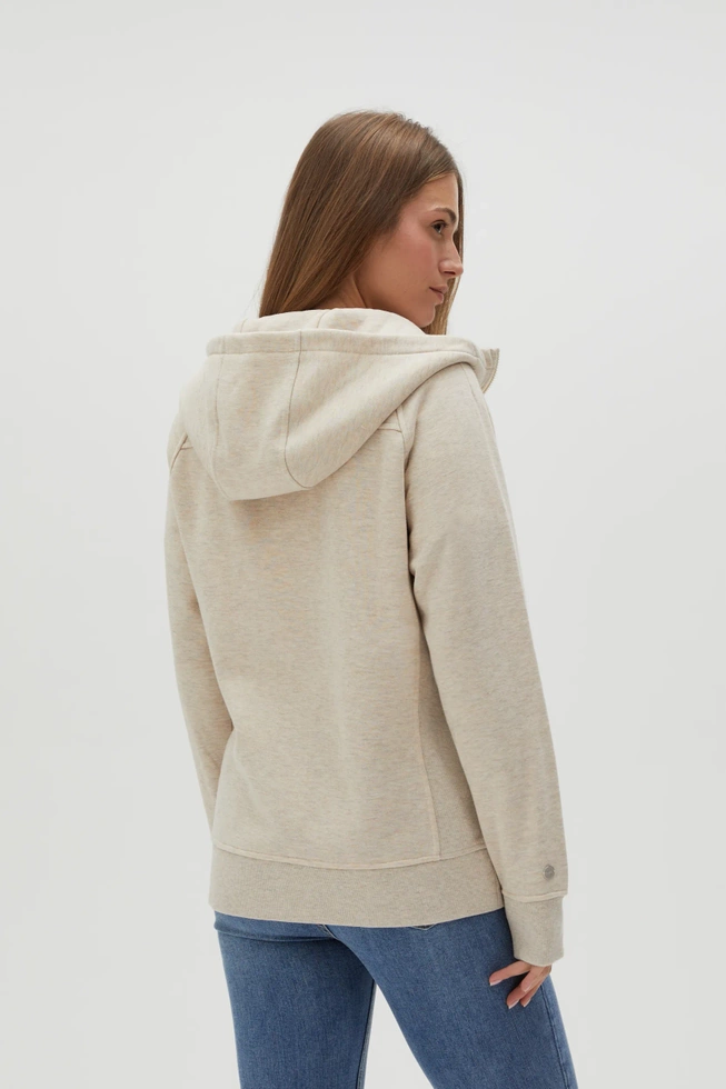 Rozpinana bluza z kapturem beżowa