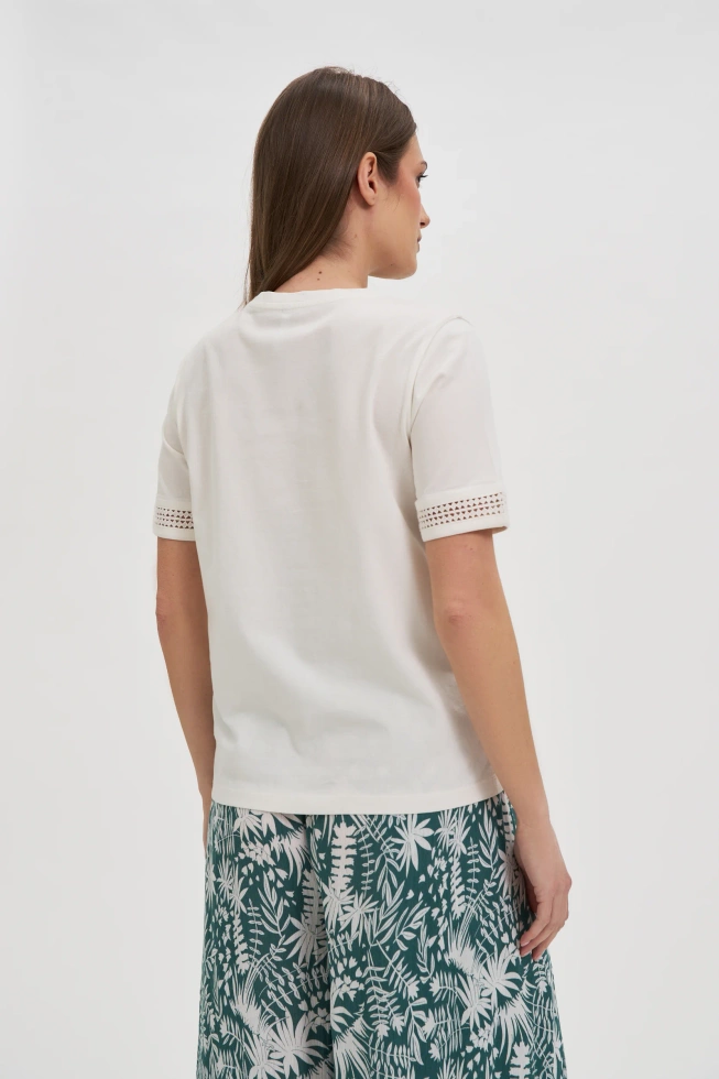 Bluzka z krótkimi rękawami biała