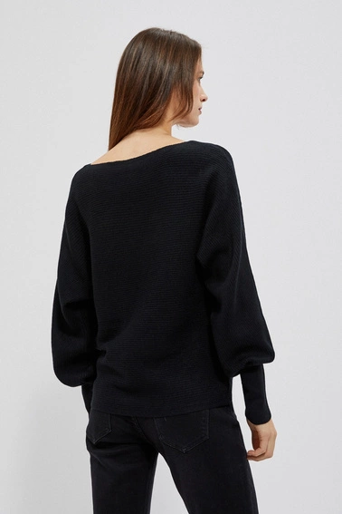 Sweter typu nietoperz czarny