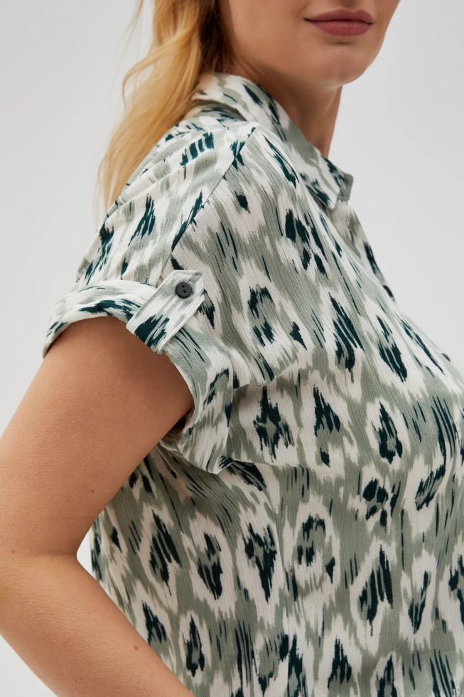 Wiskozowa koszula oliwkowa