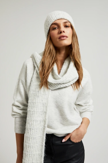 Czapka szara z dodatkiem wełny