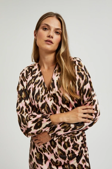 Sukienka w panterkę różowa 