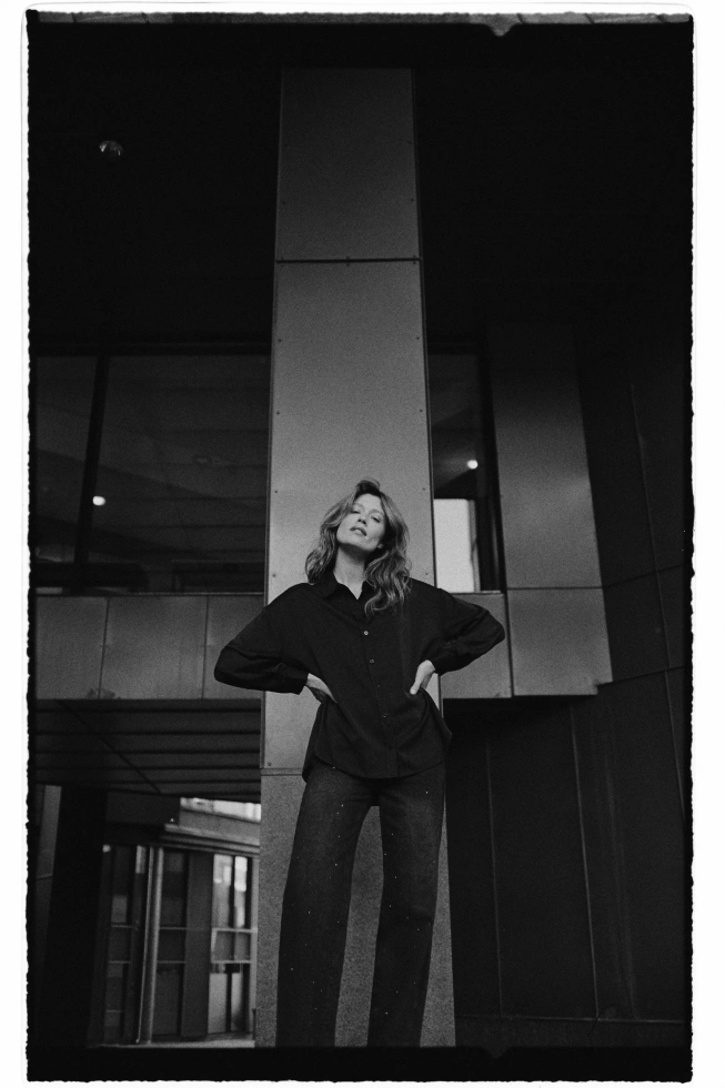 Gładka koszula czarna