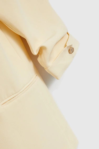 Marynarka z marszczonymi rękawami żółta 