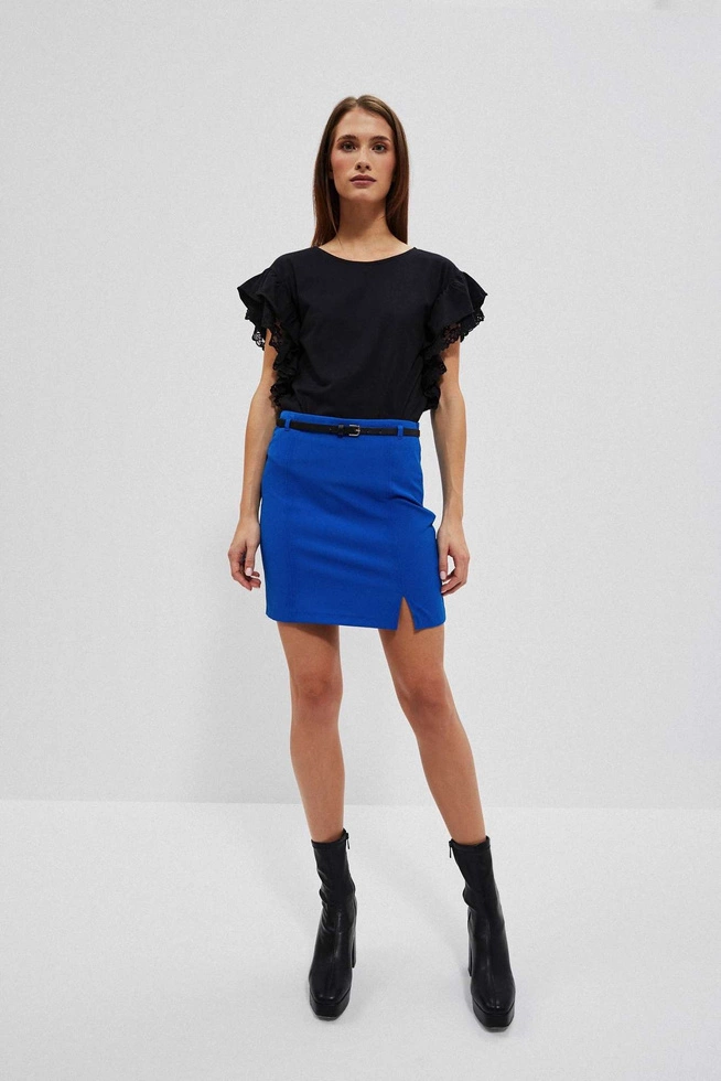 Bluzka z falbaną na ramionach czarna