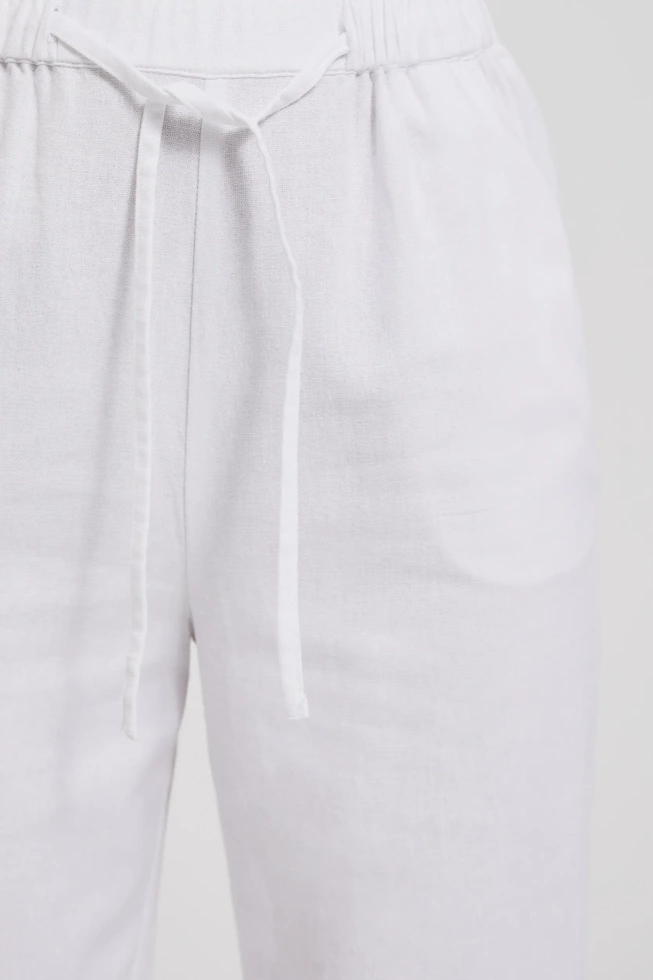 Gładkie wiskozowe spodnie białe