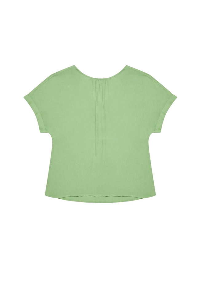 Bluzka koszulowa z wiskozy malahitowa