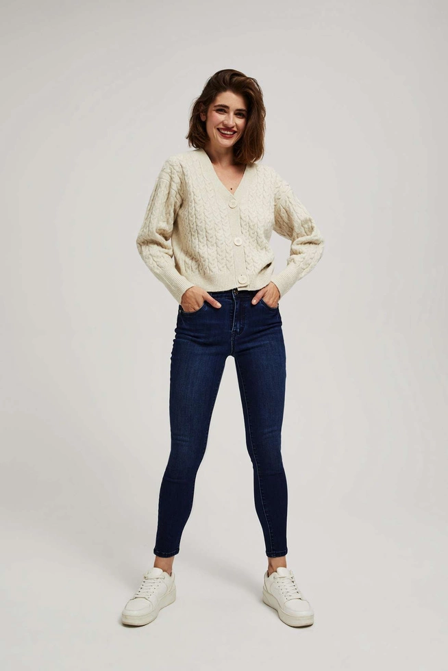 Jeansy rurki z efektem push up granatowe