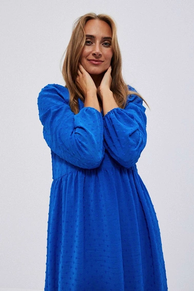 Sukienka z bufiastymi rękawami niebieska