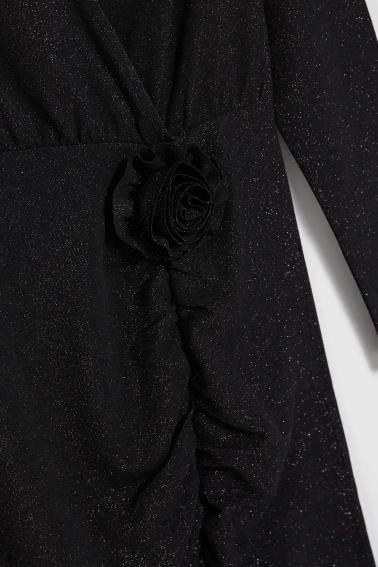 Sukienka maxi z rozcięciem czarna