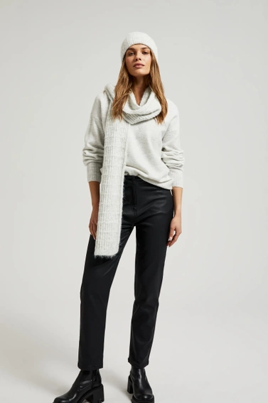 Szalik z dodatkiem wełny szary