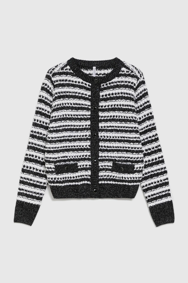 Kardigan w paski czarny