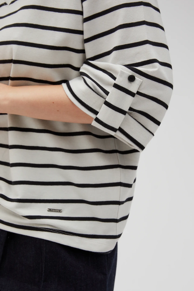 Bluza oversize w paski biało-czarna