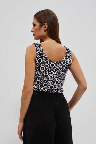 Top z printem czarno-biały