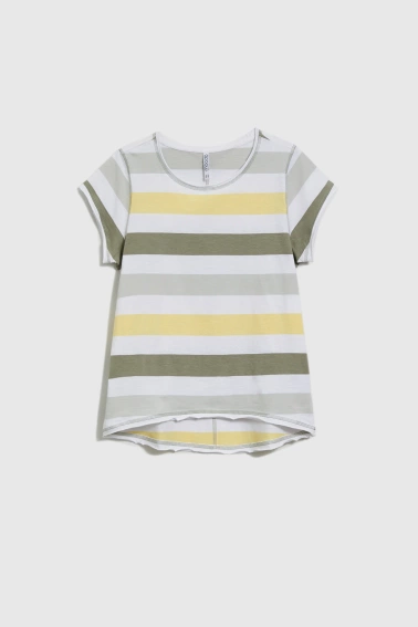 Bawełniany t-shirt w paski biały