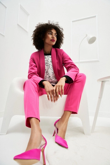 Gładka marynarka różowa