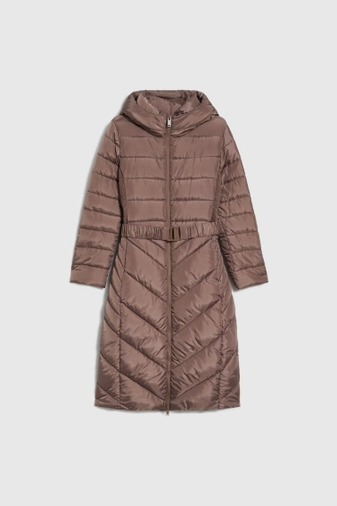 Kurtka z paskiem brązowa